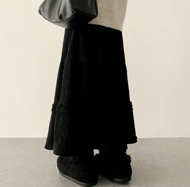 Rian Linkle cancan frill bendable long skirt