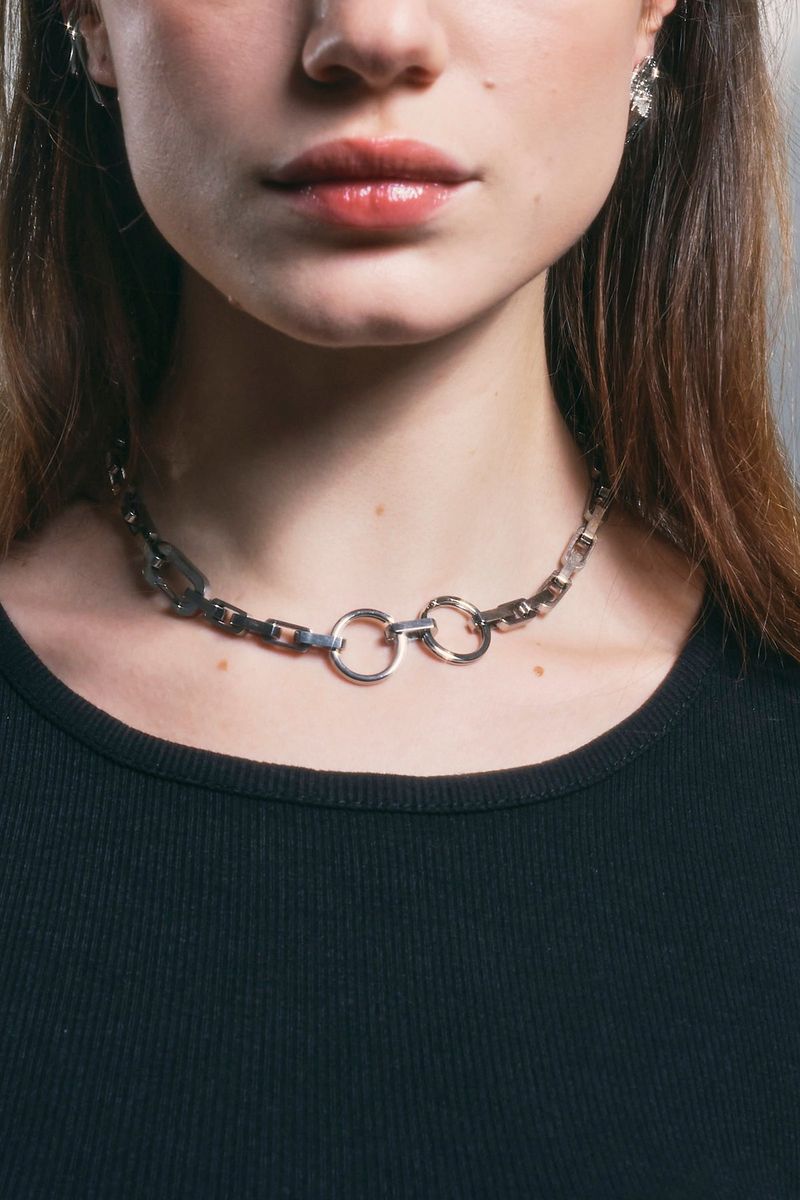 NO.320 [SILVER] TWO RING NECKLACE