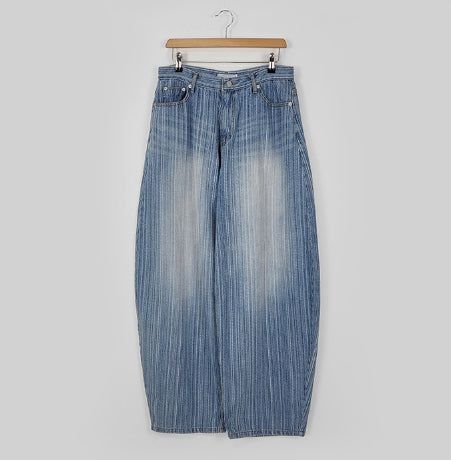 Smoke Washed Stripe Denim Pants