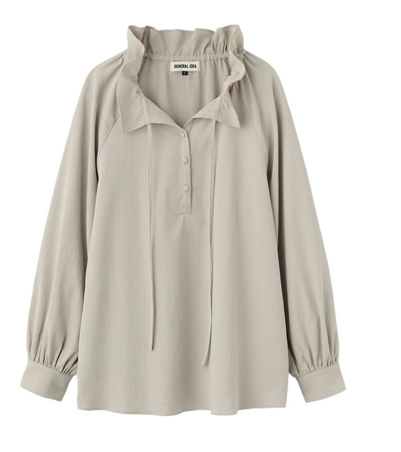 【即日発送】loose fit frill collar blouse