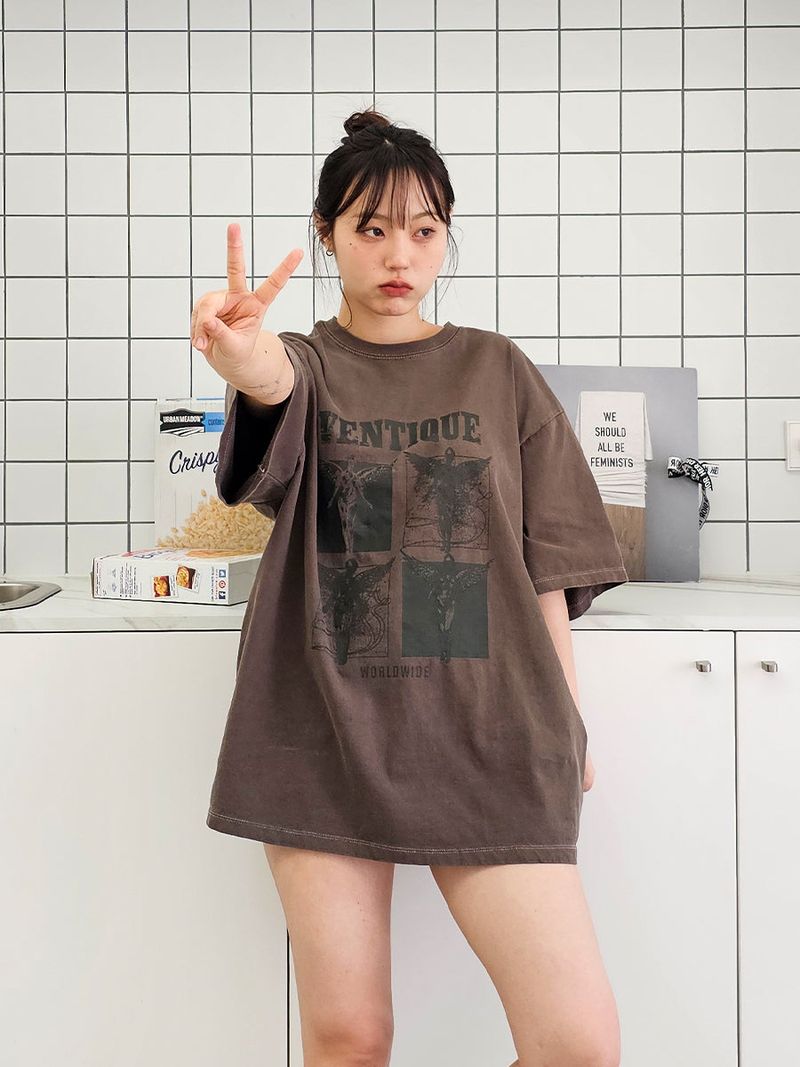VENTIQUE(ベンティーク)の「VENTIQUE Pigment Dark Angel T-shirt 3color(Tops)」