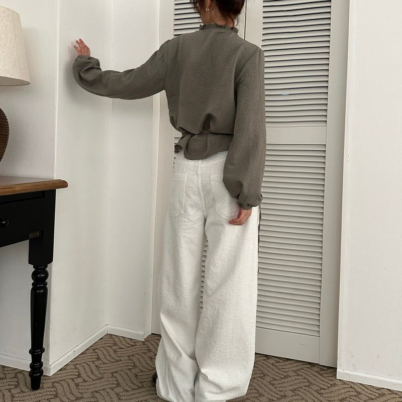 Wrap Frill Blouse - 3colors