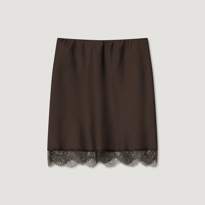Rose Stain Lace Mini Skirt