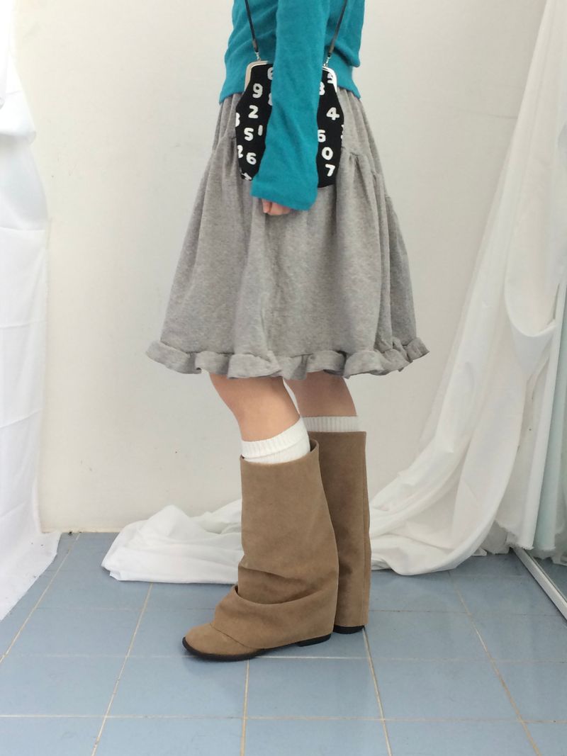 Flare cotton incision skirt