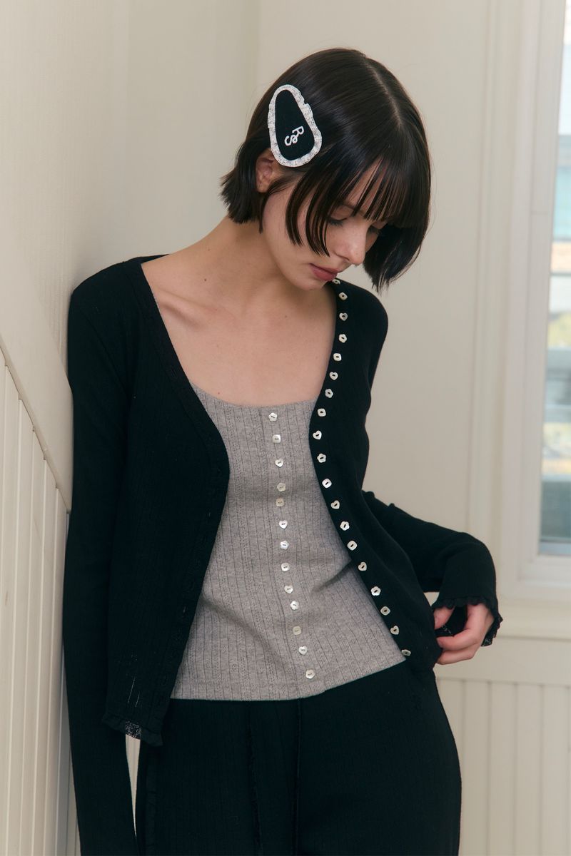 Sweet Dreams Button Cardigan (Black)