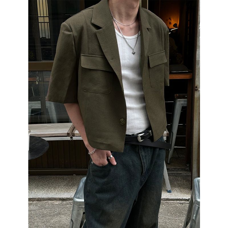 [S/S] Two pocket half crop jacket(2color)
