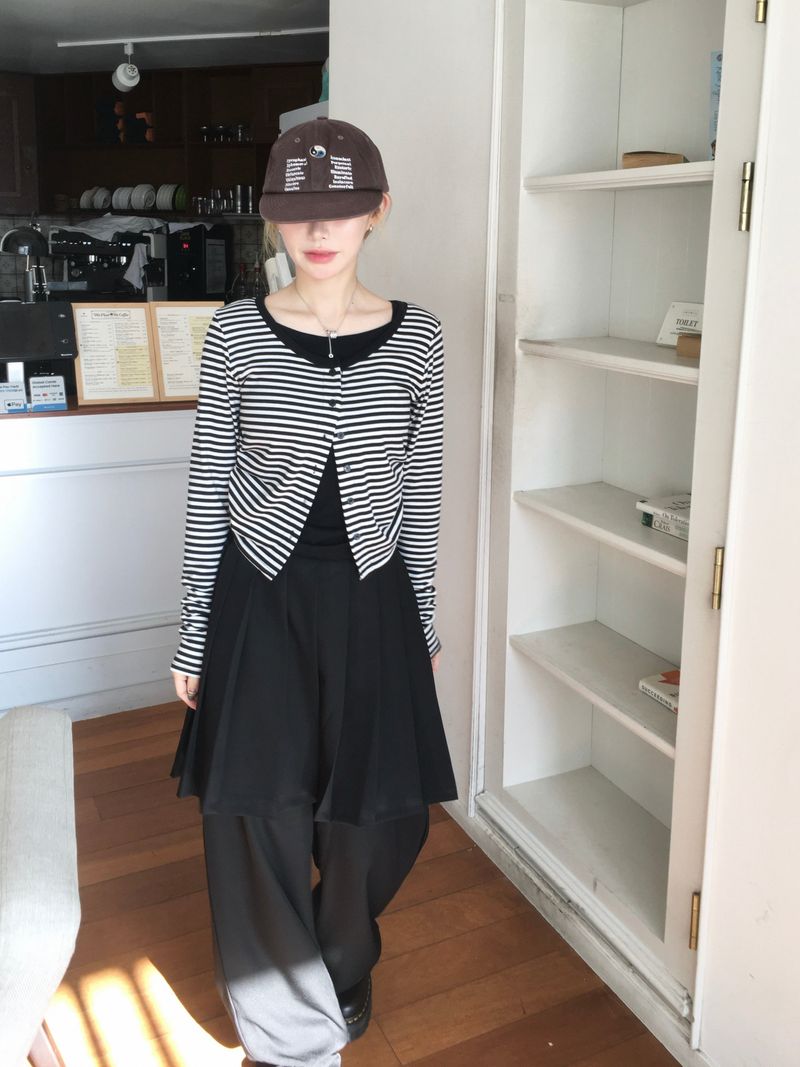 Formal Layered Pleated Skirt Pants (2c)