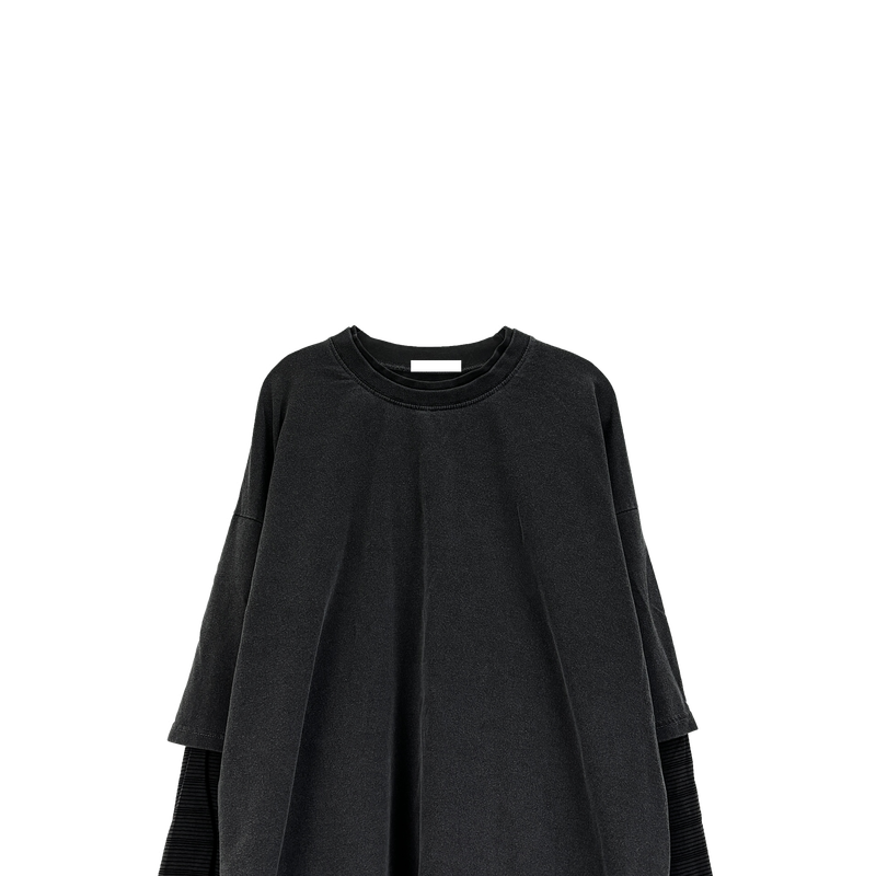 layered pigment stripe long sleeve