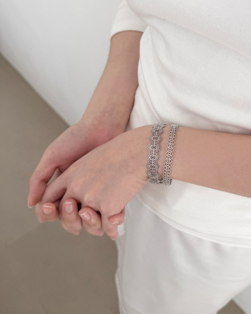 Lace Flower Cuff Bangle