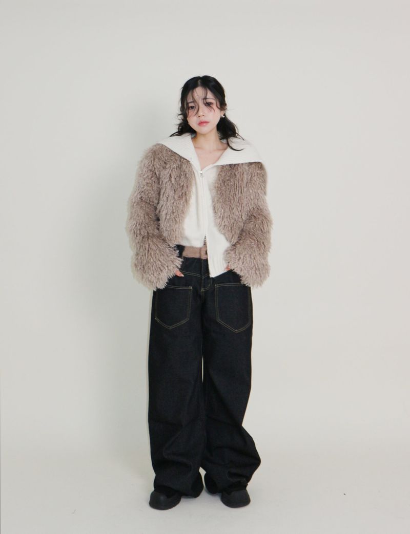 Angel Hairri Fur Bolero Short Jacket (Semi Cropped Jacket)