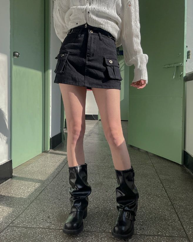 Hamil strap cargo skirt pants