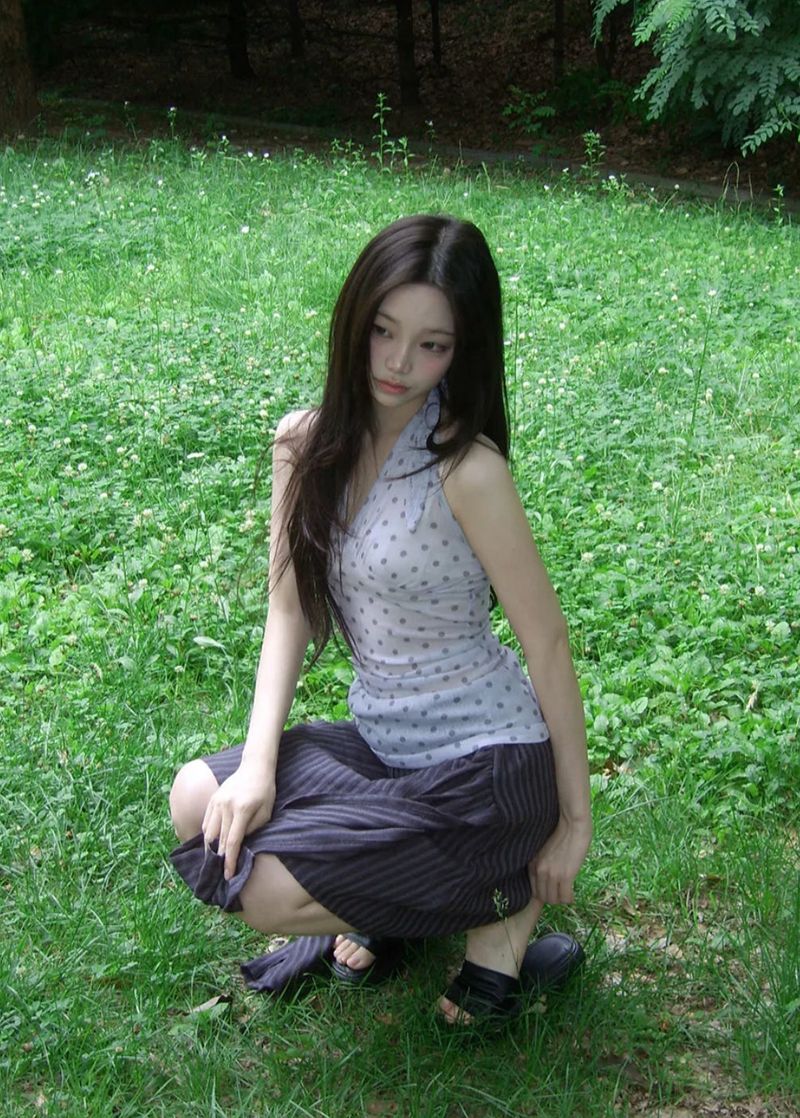 tie dot sleeveless
