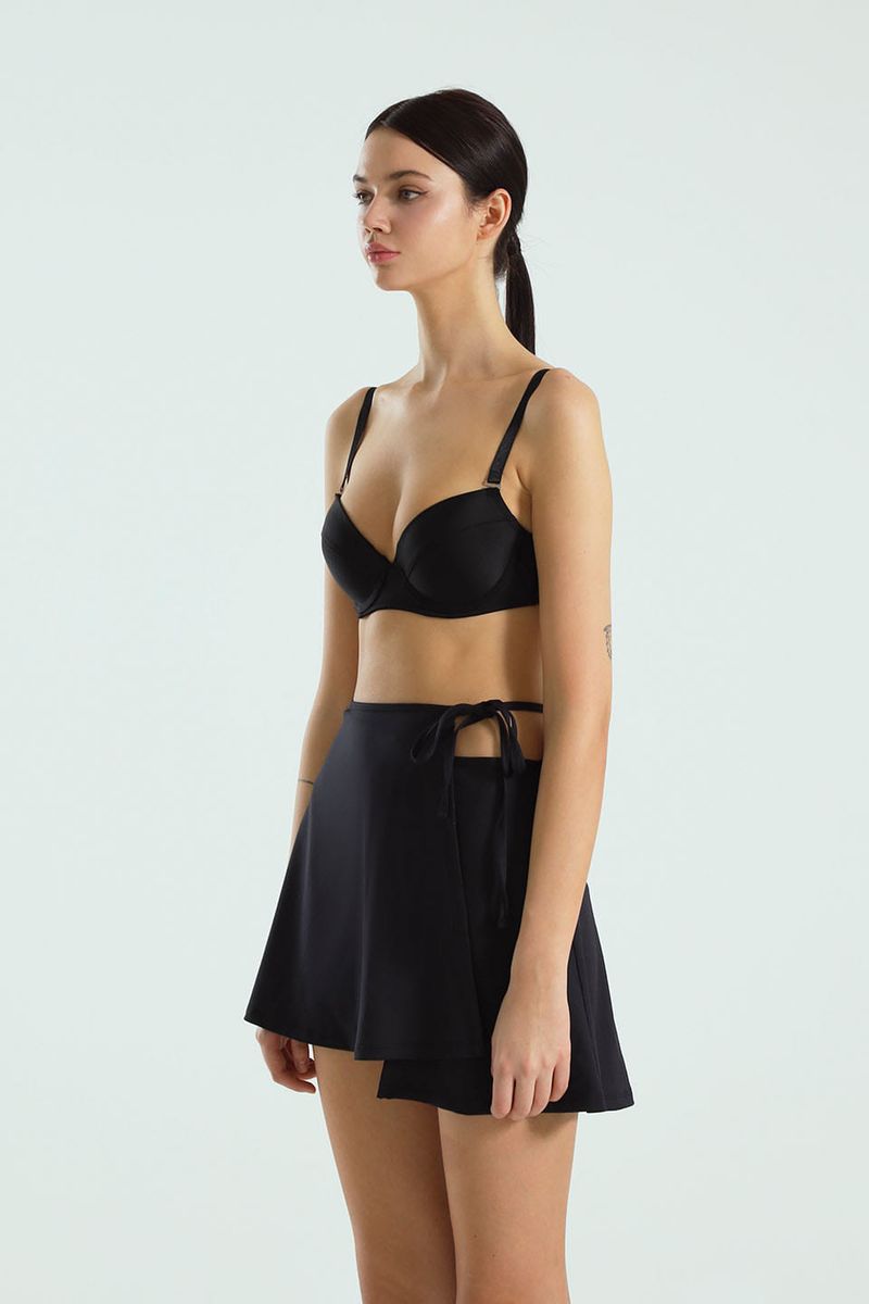 Wrap Skirt Cover-Up (Black/Long)