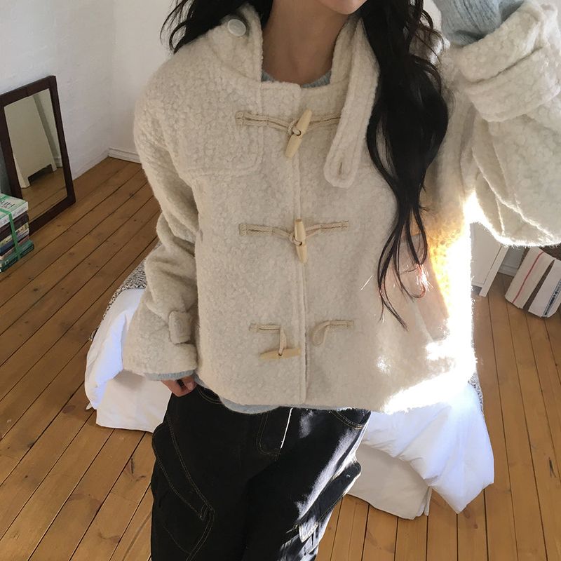Jelga fur duffle hooded short jacket