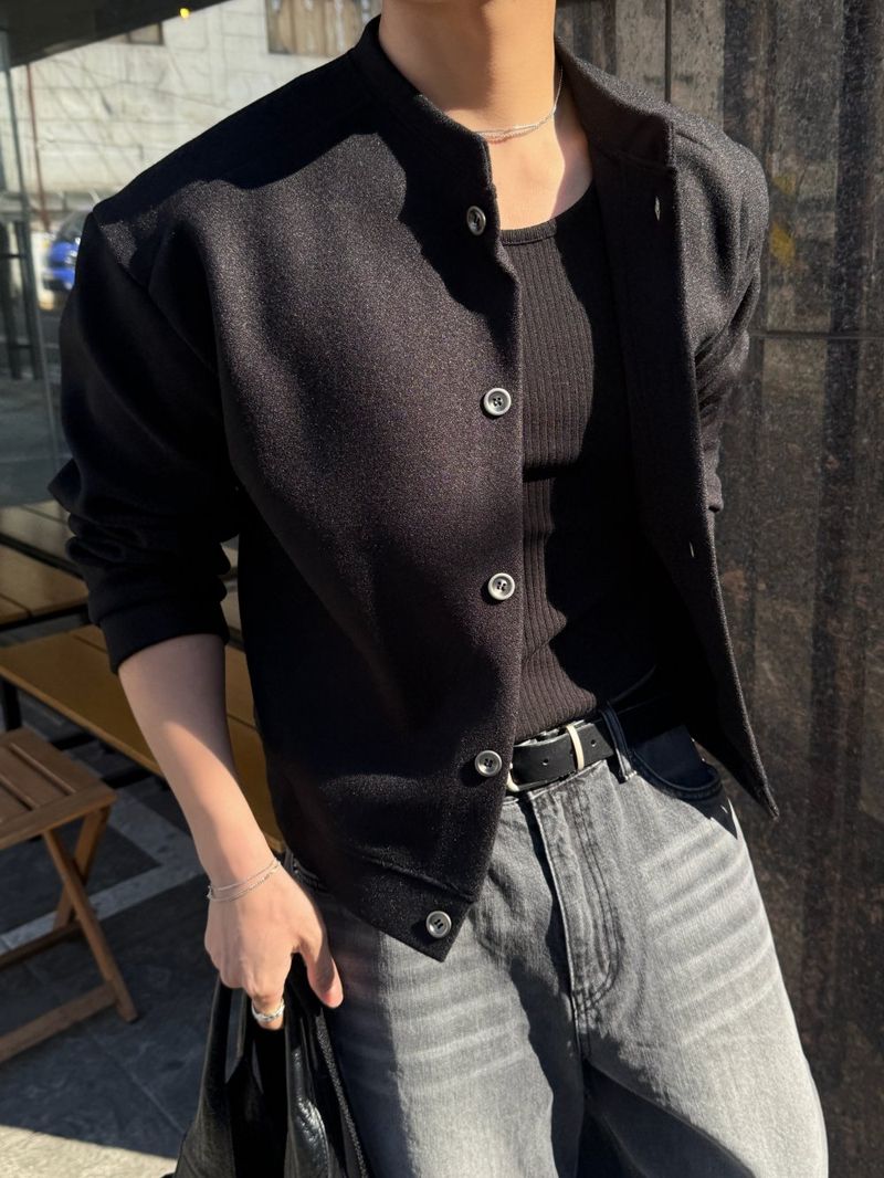 League wool crop cardigan jacket