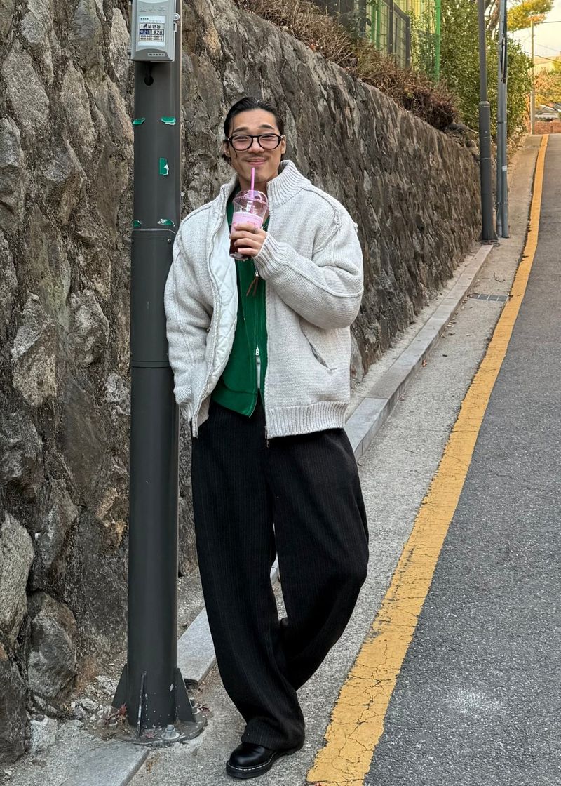 Knit Padded Zip-Up Ver2 6COLOR