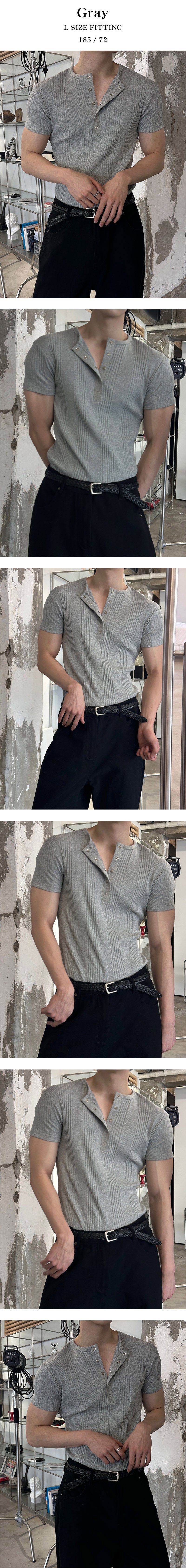 [S/S] High ribbed henry neck half knit(3color)