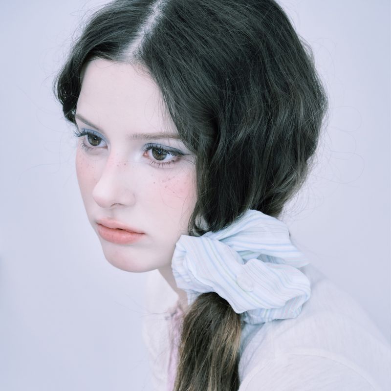 Candy Stripe scrunchie_sky