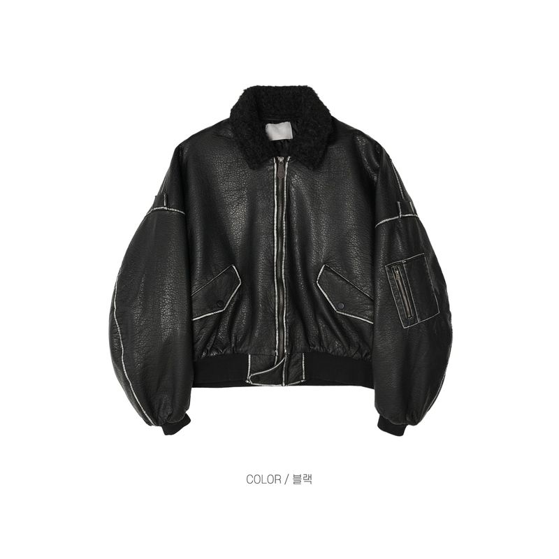 ALL Coyote Sealing Leather Bomber Jacket (2 colors)