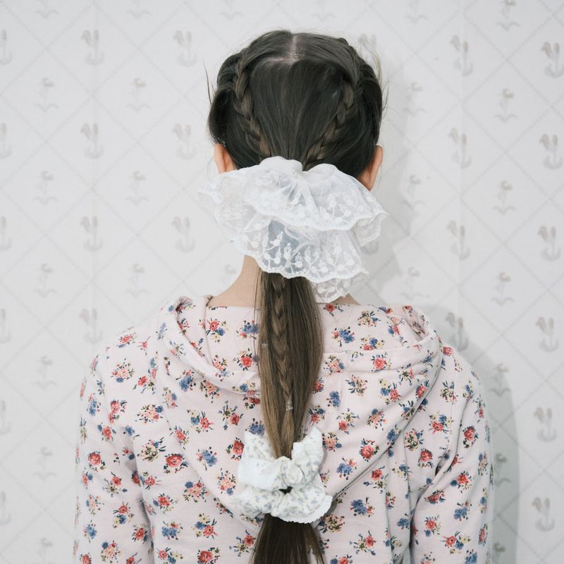 Lace scrunchie_mint cream
