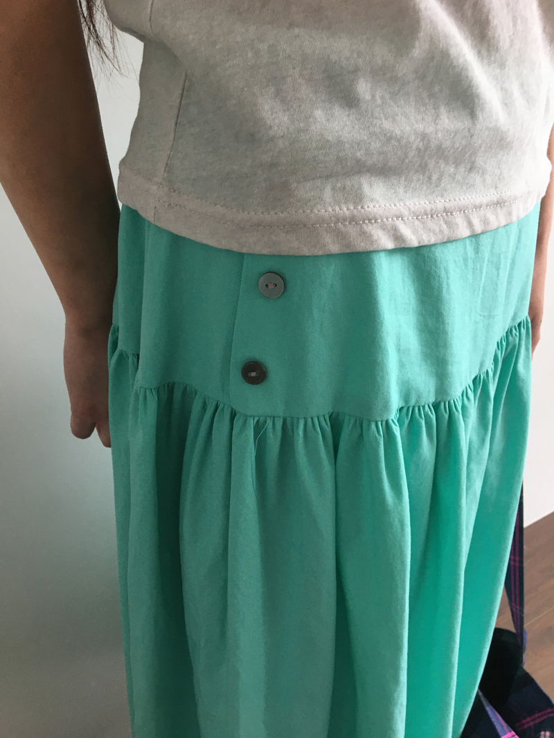 Liang button frill long skirt (4color)