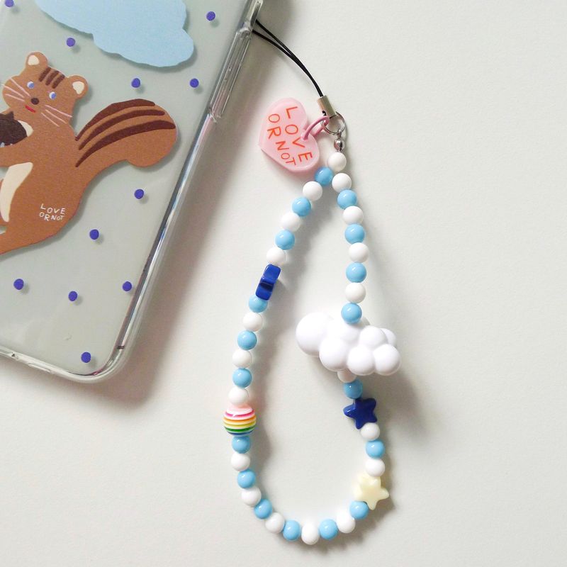[MADE]Sunday Sky-White Cloud Bead Strap