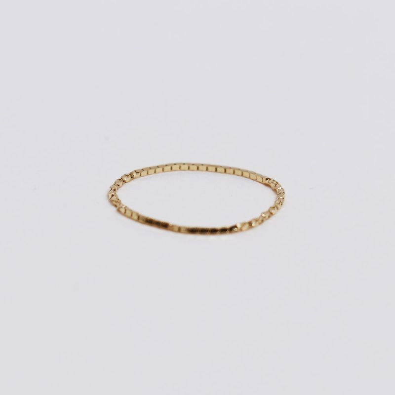 14K gold square chain ring