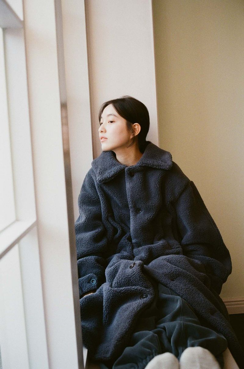 Teddy Fleece Coat (Charcoal)
