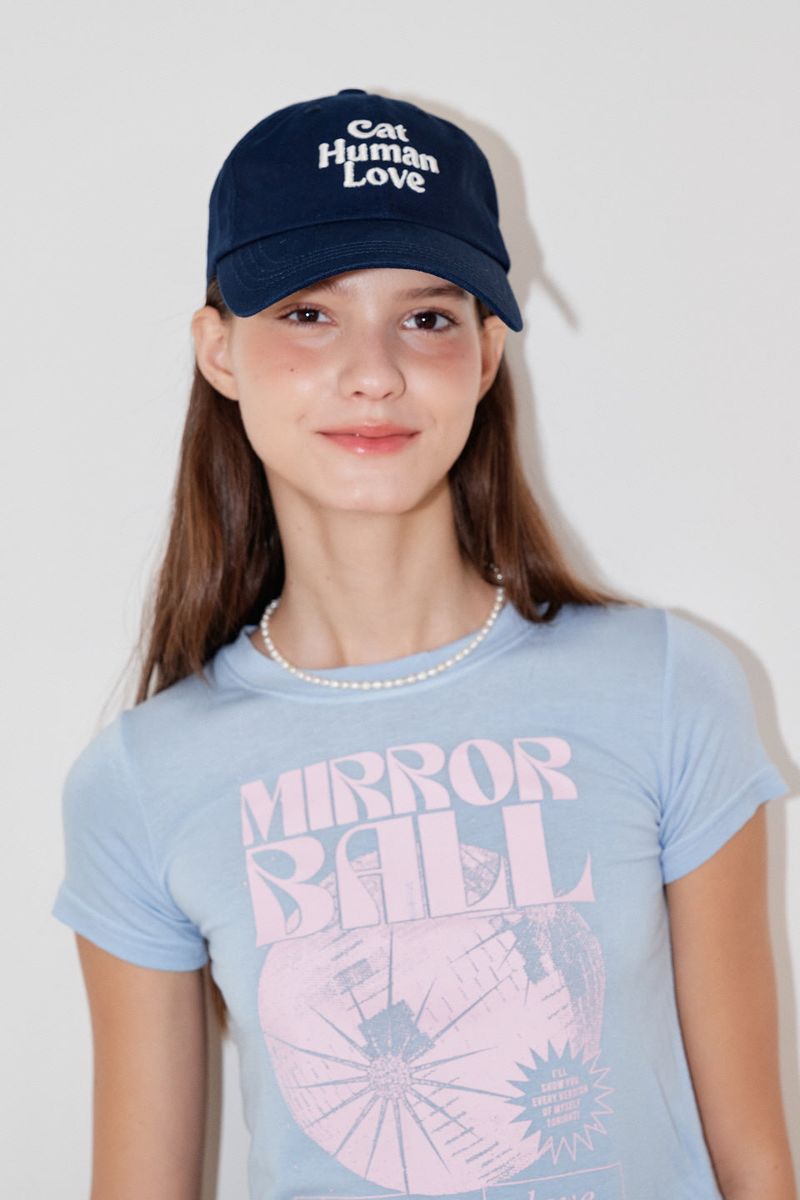 CAT HUMAN LOVE BALL CAP_NAVY