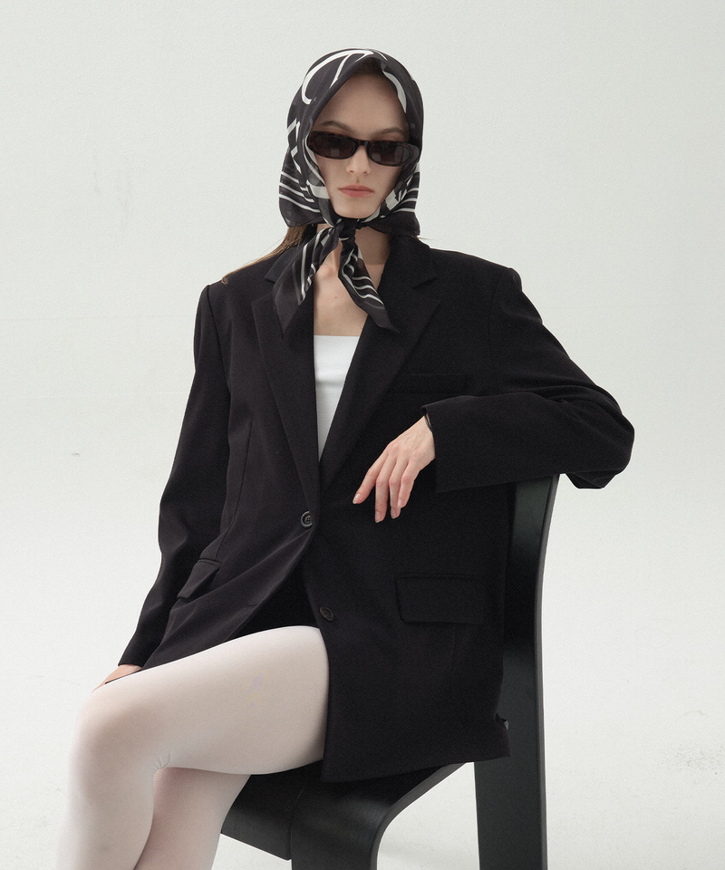 Glossy Wide Jacket_Black