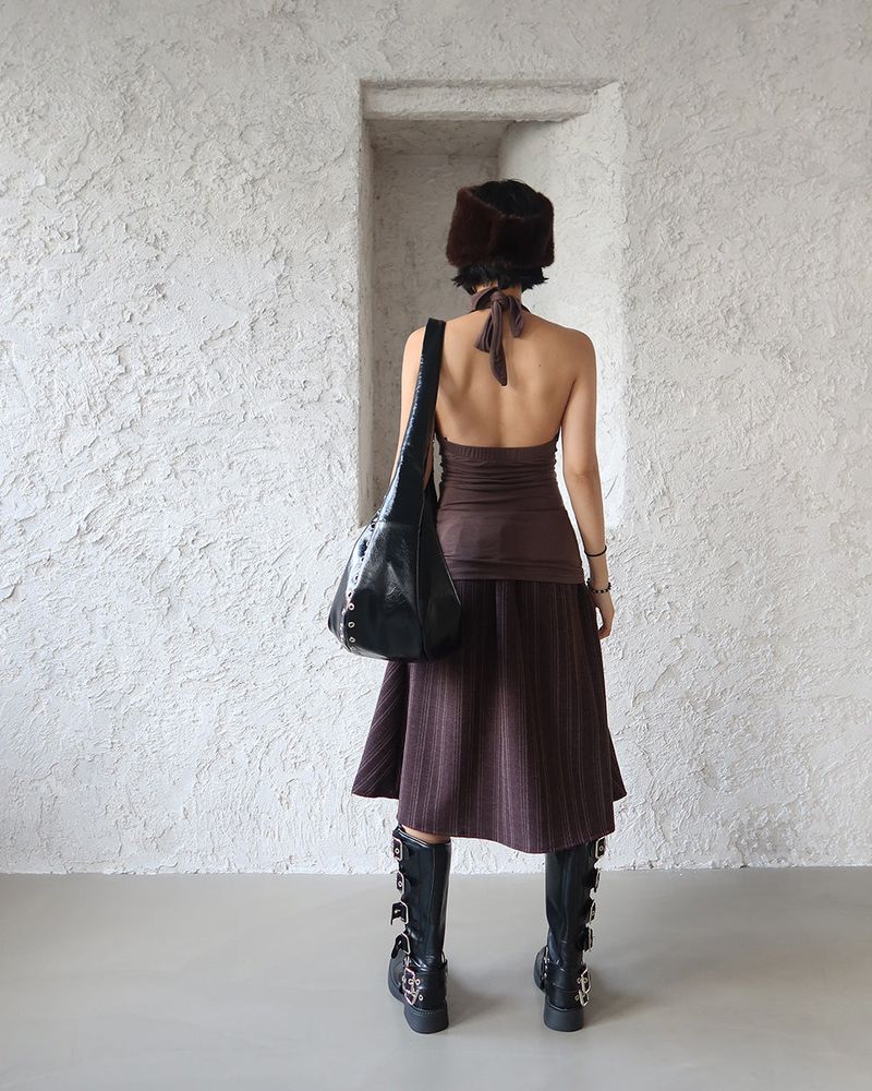 Cubic Halterneck Long Sleeveless
