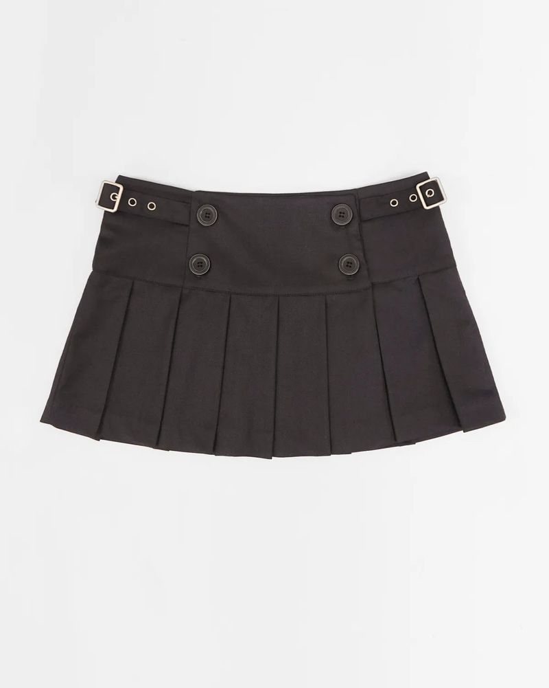 MagoRen SEOUL(マゴレン ソウル)の「Buckle Pleated Mini Skirt Black(Skirts)」