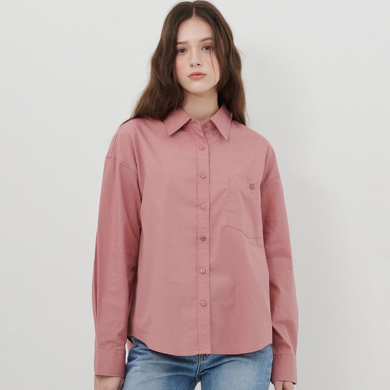 AWE BORN US（アボンアス）の「LOGO POPLIN SHIRT [PINK]（Tops）」