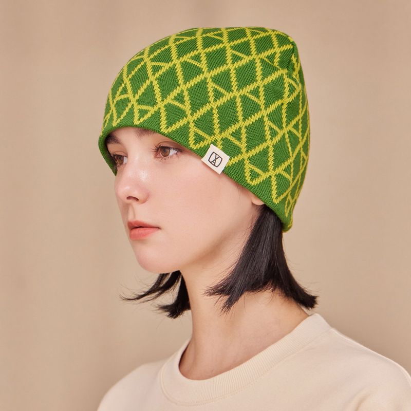 VARZAR（バザール）の「VA Patterned Jacquard Beanie / Green（Hats）」