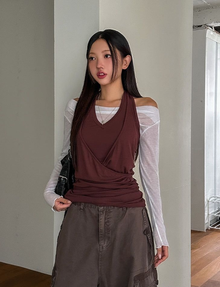 Heid Halter Layer Long Sleeveless