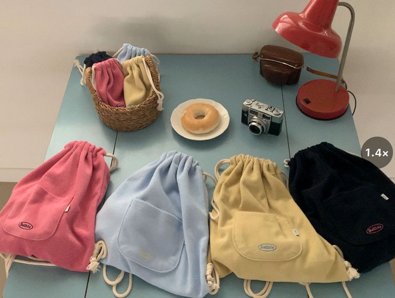 [Bellide made] Chewing String Pocket Terry Backpack & Pouch