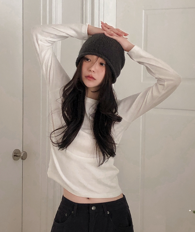 Peach Warm Basic Long Sleeve T-Shirt (6color)