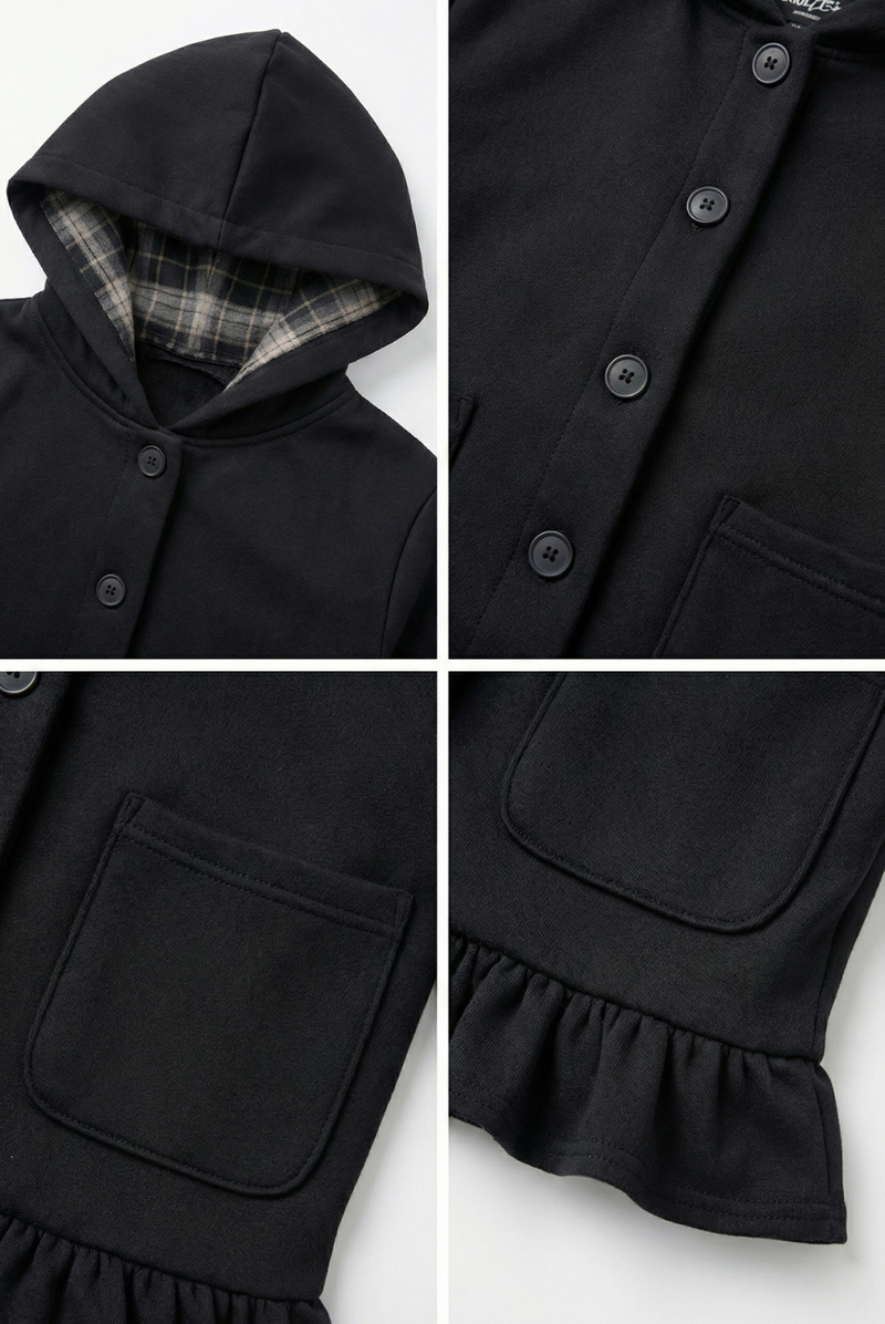 Chloe Check-Lined Hood Jacket
