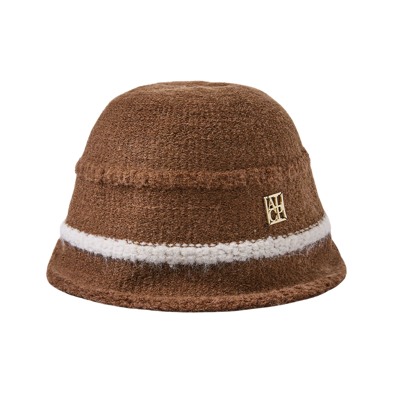 Line Layered Bucket Hat (Brown)