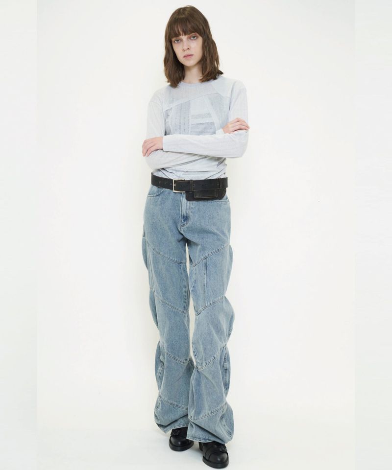 SPIRAL DENIM PANTS
