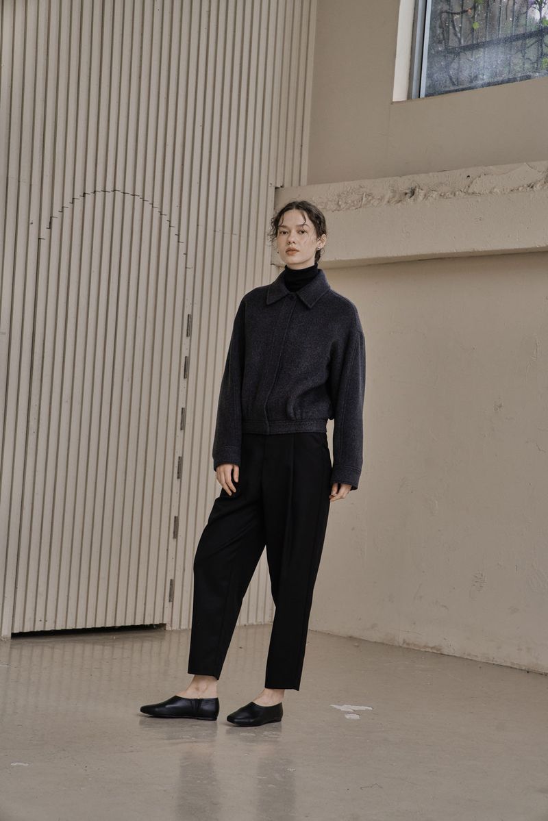 BLOUSON WOOL JACKET_GRAY