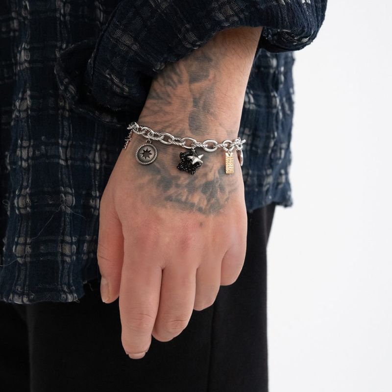 [Unisex] Unique pendant with bold chain bracelet