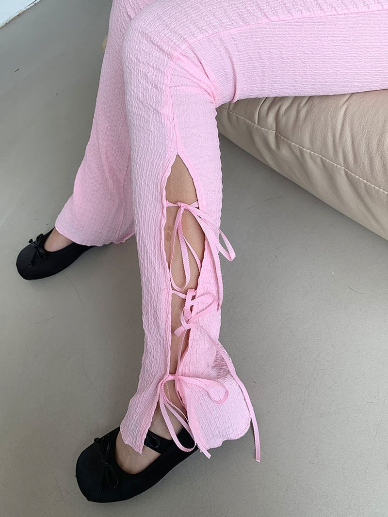 RIBBON BOOTCUT LEGGINGS (4COLOR)