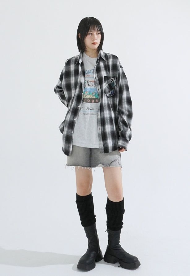 Spray check shirt