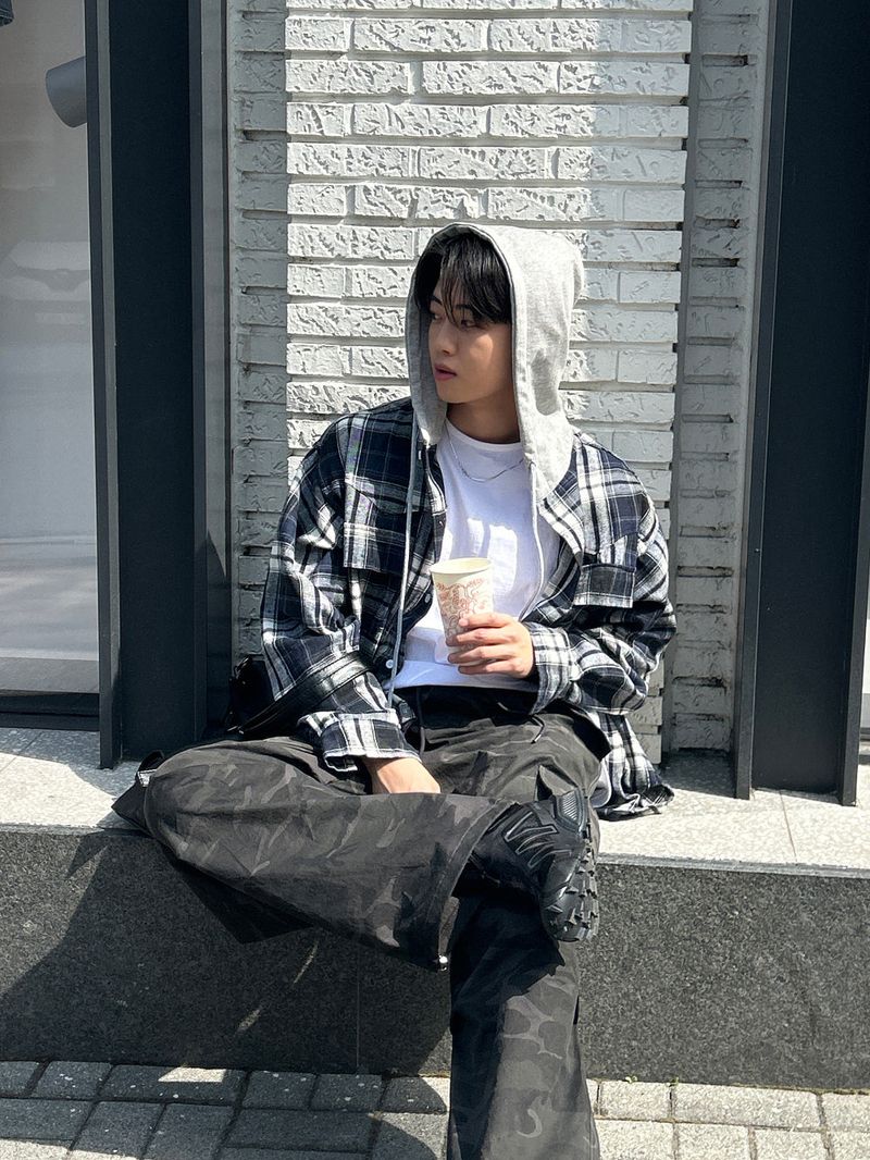 LMN Er Western Checkered Hooded Shirt (3 colors)