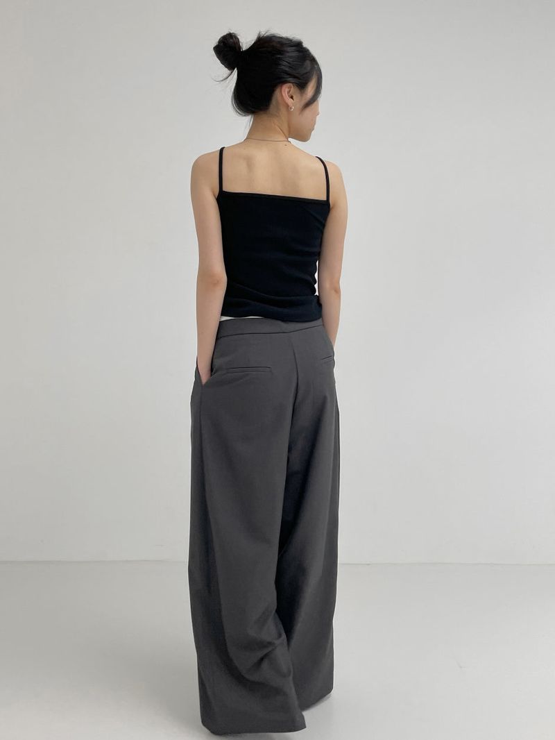 Boat Neck Square Ribbed Sleeveless
