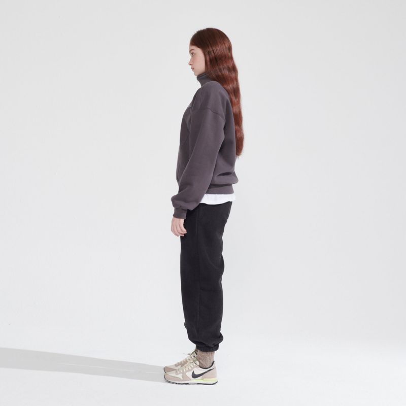 NAPPING HALF ZIPUP SWEATSHIRT_CHARCOAL