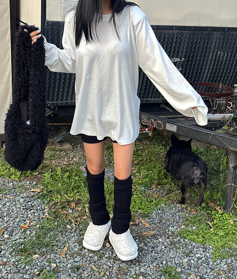 ribbed knitwear oversized socks leg warmer