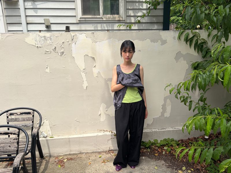 nylon wide pants