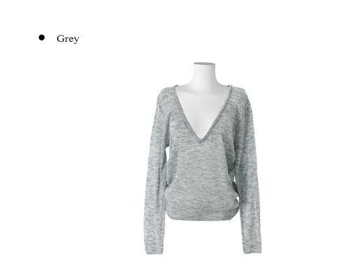Oshi Mohair Loose-Fit Deep V-Neck Knit